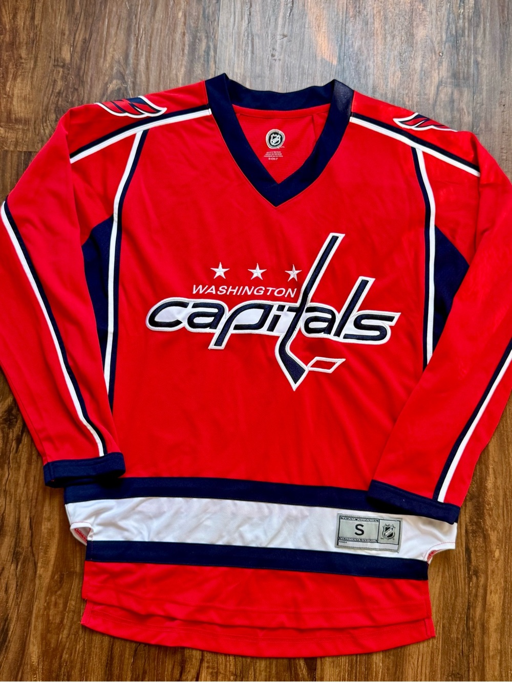 NHL Washington Capitals Ovechkin Red & Navy Hockey Jersey, Size Small